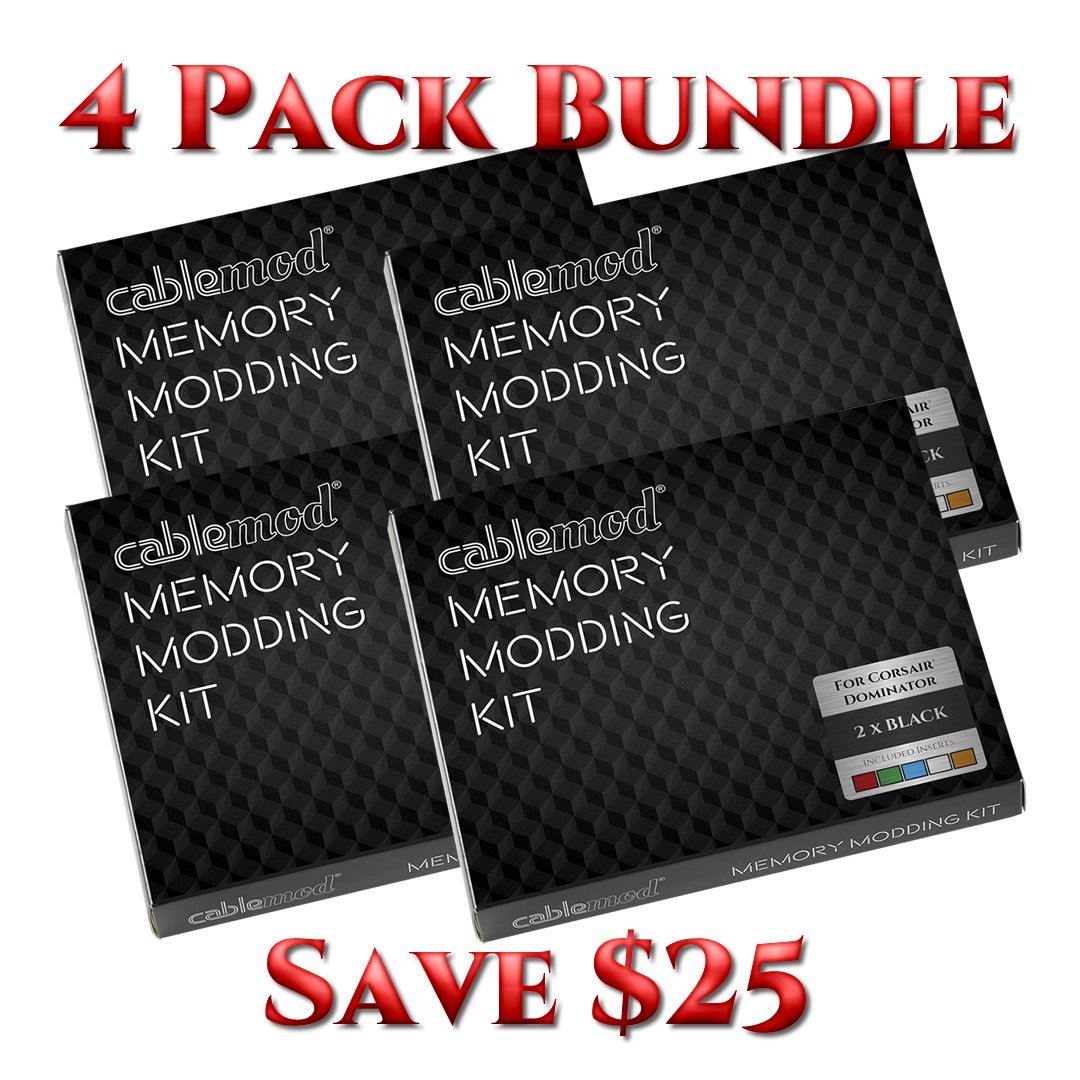 CableMod® Memory Modding Kit for Corsair® Dominator - 4 PACK BUNDLE