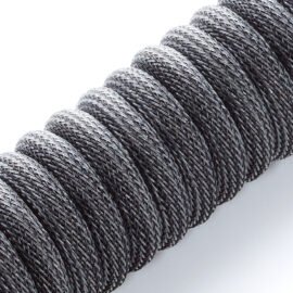 CableMod Classic Coiled Keyboard Cable (Carbon Grey, USB A to USB Type C, 150cm)