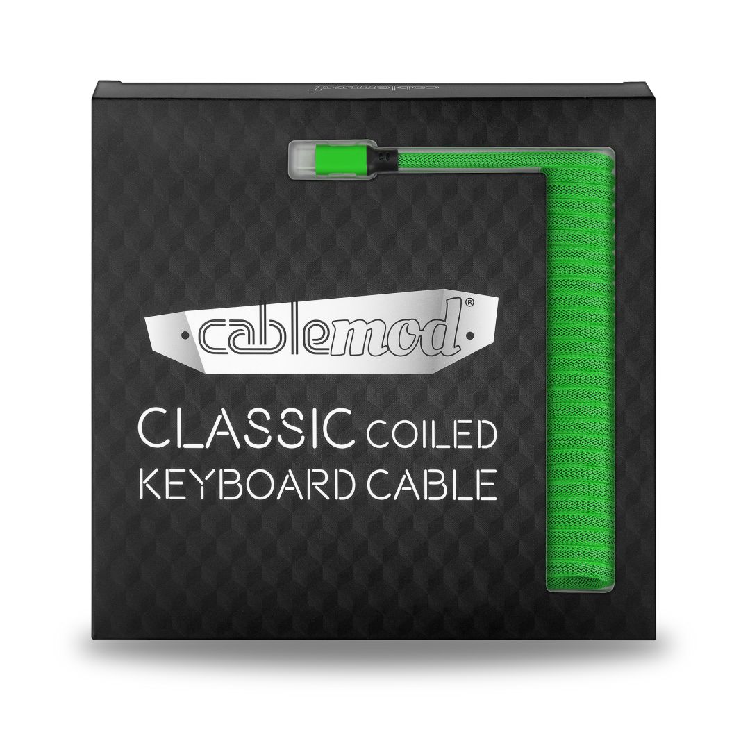 CableMod Classic Coiled Keyboard Cable (Viper Green, USB A to USB