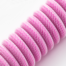 CableMod Classic Coiled Keyboard Cable (Strawberry Cream, USB A to USB Type C, 150cm)