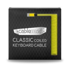 CableMod Classic Coiled Keyboard Cable (Dominator Yellow, USB A to USB Type C, 150cm)