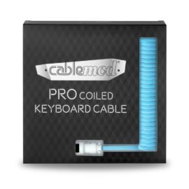 CableMod Pro Coiled Keyboard Cable (Blueberry Cheesecake, USB A to USB Type C, 150cm)