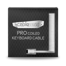 CableMod Pro Coiled Keyboard Cable (Glacier White, USB A to USB Type C, 150cm)