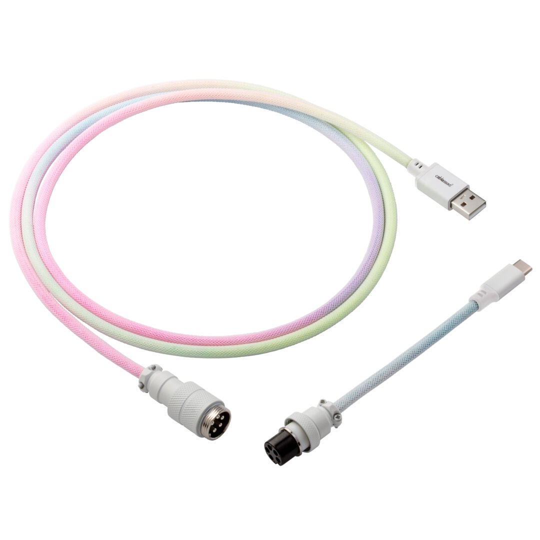 CableMod Pro Straight Keyboard Cable (Pastel Rainbow, USB A to USB Type C, 150cm)